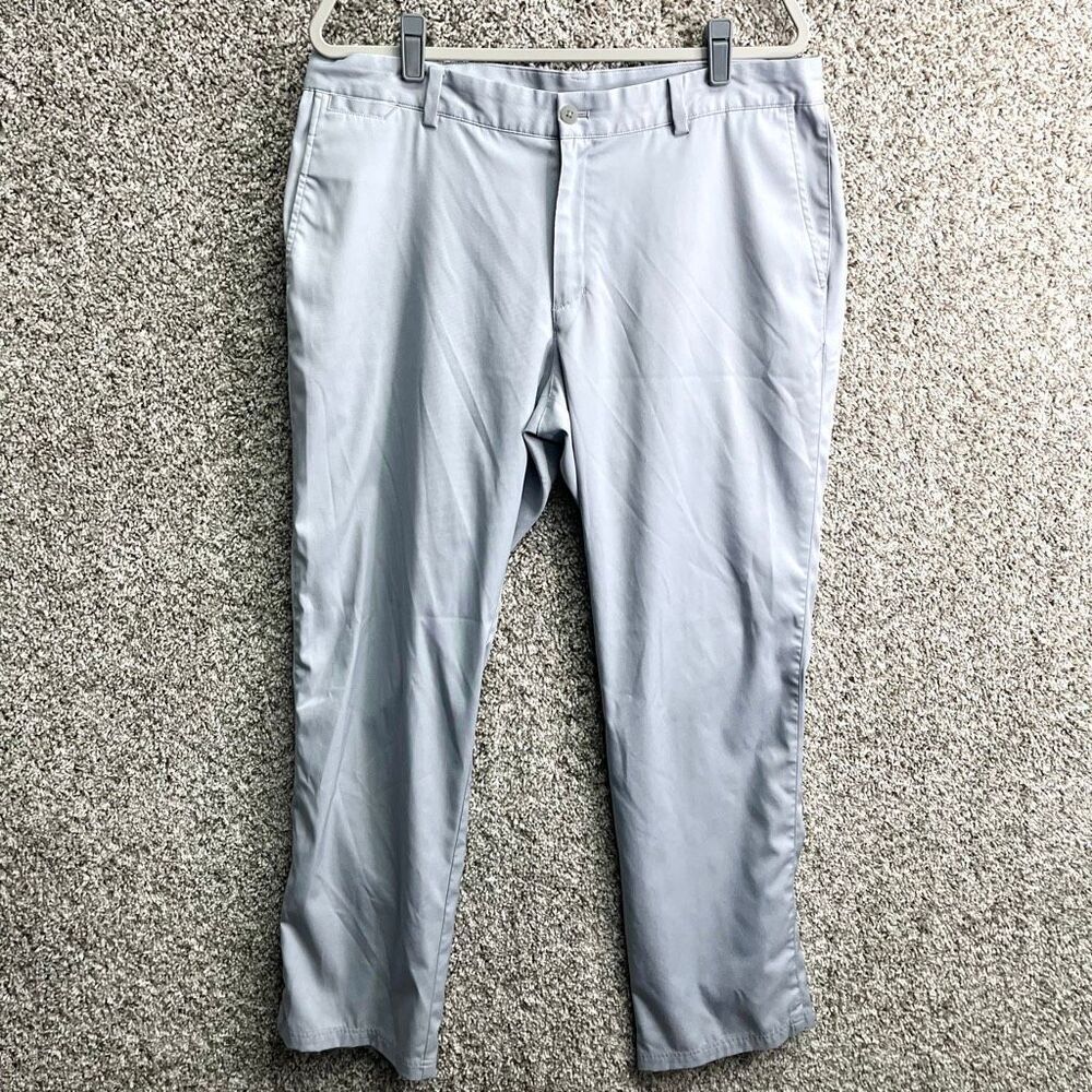 Nike Pants Men’s 36x32 Dri-Fit Light Gray Flat Front Stretch Woven Golf